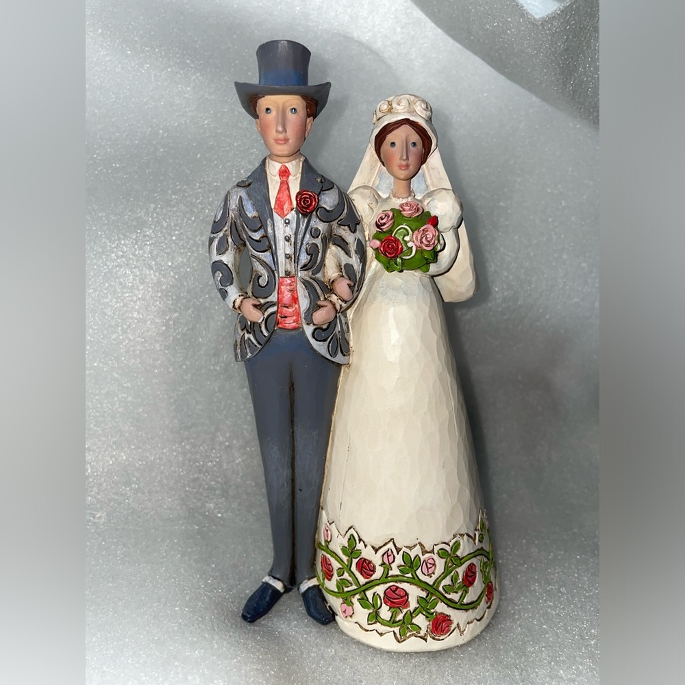 Jim Shore Heartwood Creek Bride and Groom Cake Topper 2006 Figurine